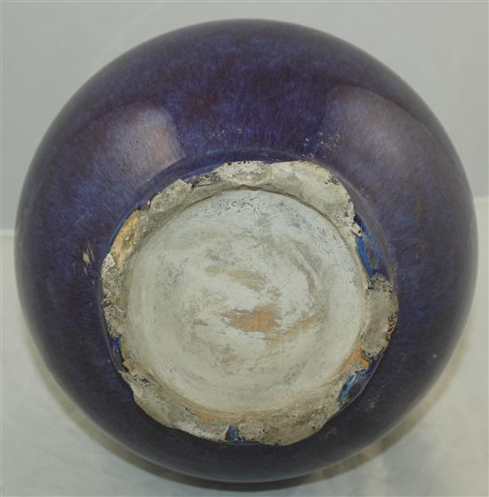 A Chinese flambe glazed pear shaped vase, 34cm